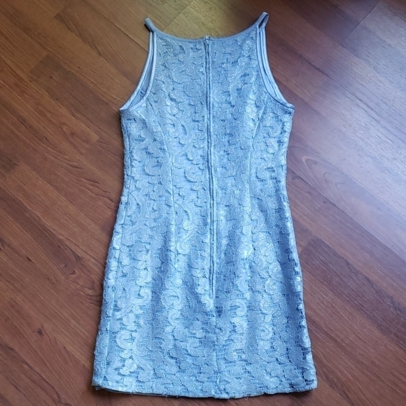 Jessica McClintock Gunne Sax Ice Blue Lace Dress - Picture 2 of 6